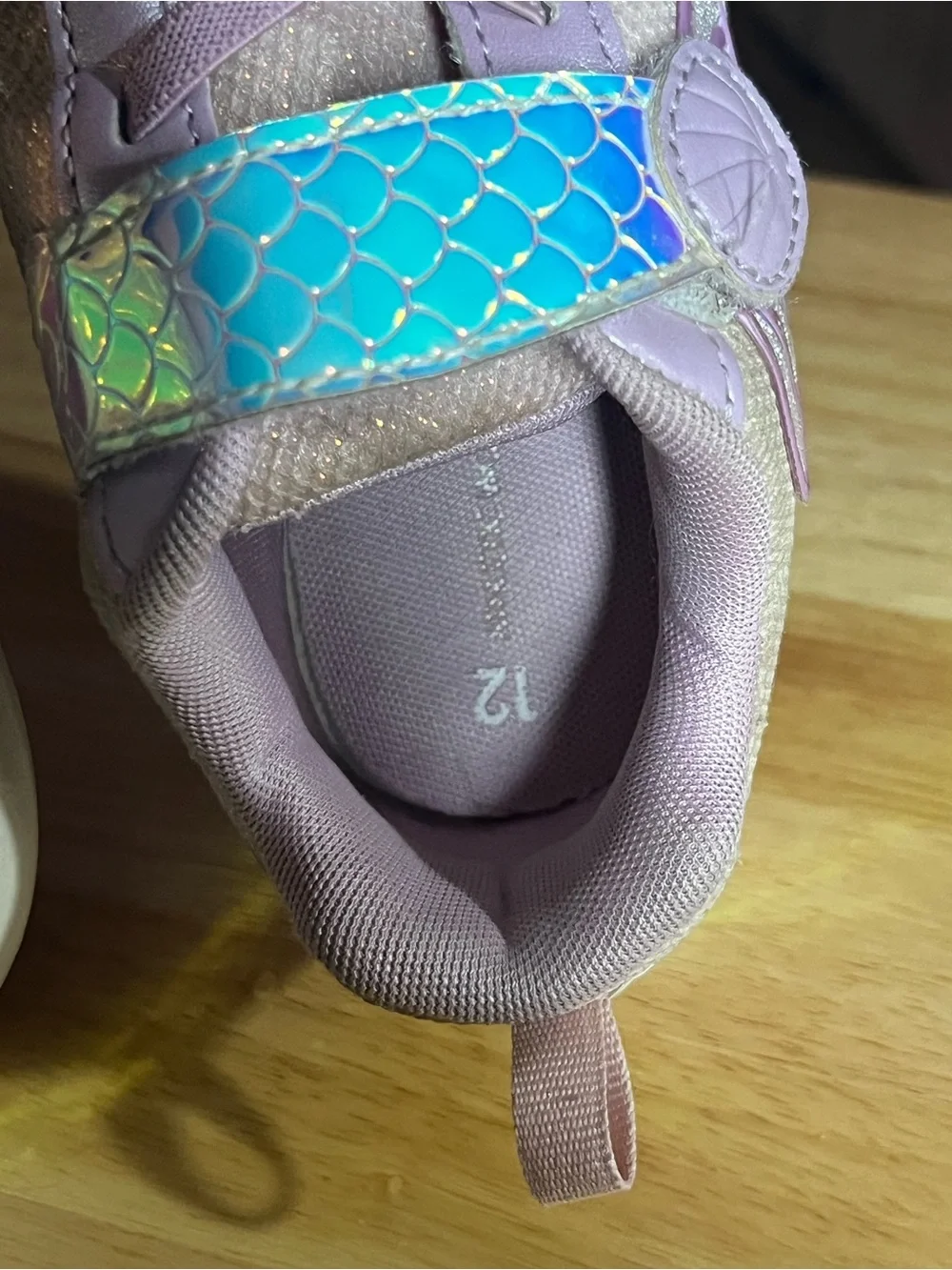 Kids Pink Glitter Strap Sneakers with Holographic Detail
